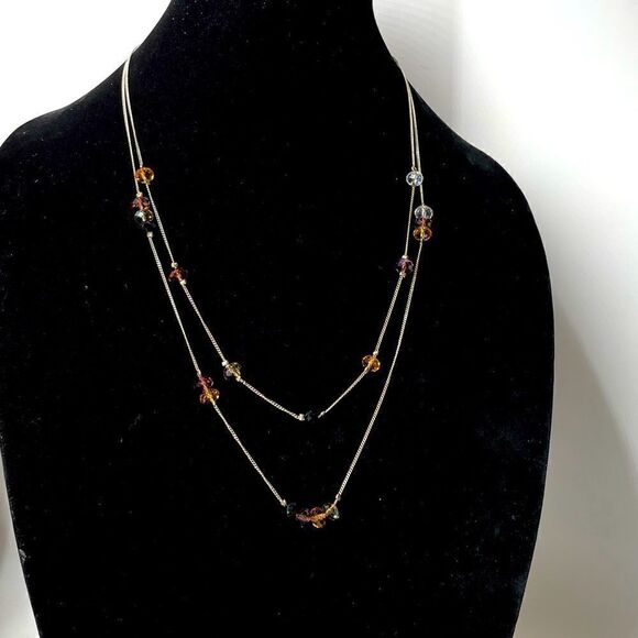 Double Strand Glass Beaded Necklace - Picture 1 of 5